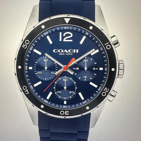 Mens Coach Chronograph Silicone Strap Watch (44MM) - Picture 1 of 4
